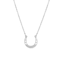 18" Engravable Stainless Steel Horseshoe Necklace