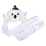 LIGHT-UP GHOST PLUSH HOODIE SCARF HAT 35"