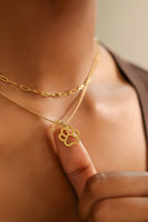 18K Gold PVD Stainless Steel Paw Print Charm
