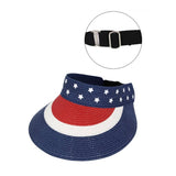 American Flag Printed Straw Visor