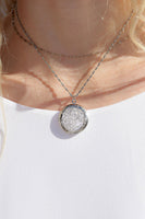18K Gold PVD Stainless Steel Round Floral Textured Locket