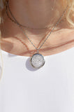 18K Gold PVD Stainless Steel Round Floral Textured Locket