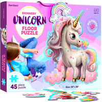 Jumbo Shimmery 45-Piece Unicorn Floor Puzzle for Kids