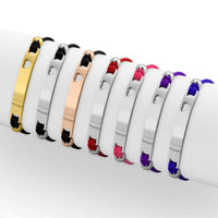 Engravable Cutout Heart Friendship Curved Bar Bracelet