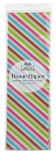 Party Tissue Paper with Pattern Multi Color, 5Sheets