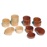 Old School Brown and Natural Wooden Checkers Set -11.75 in.