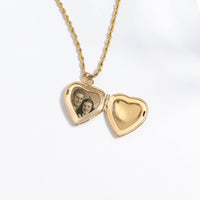 18K Gold PVD Stainless Steel Heart Locket with Stones
