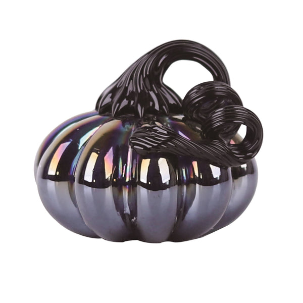 Small Glass Oil Slick Pumpkin