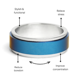 Blue Center Stainless Steel Spinner Ring