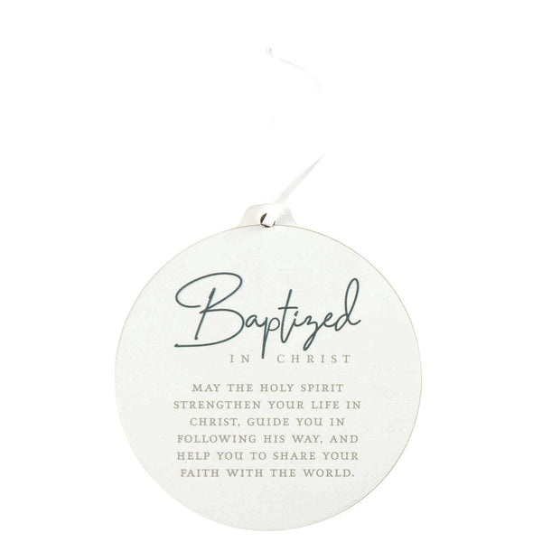 Ornament Baptized In Christ White MDF