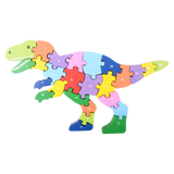 12" x 6.5" WOODEN T-REX  LETTER PUZZLE