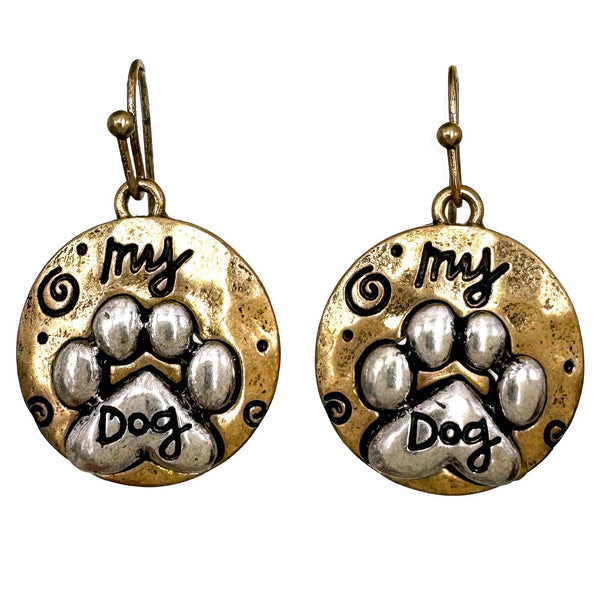 My Dog Paw Hook Earrings