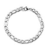Stainless Steel Figaro Chain Bracelet