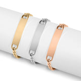 Stainless Steel Blank ID Curved Bar Bracelet