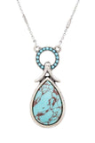 Genuine Stone Pendant Necklace Set