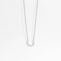 18" Engravable Stainless Steel Horseshoe Necklace