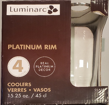 Luminarc Platinum  Rim 4 Cooler Glass