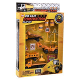 15Pc Diecast Construction  Vehicles Play Set