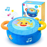 Baby Shark Plush Drum Blue - Soft Musical Baby Toy