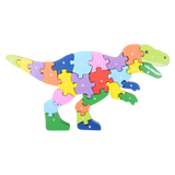 12" x 6.5" WOODEN T-REX  LETTER PUZZLE