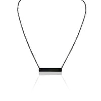 Blank Polished Bar Stainless Steel Necklace: Black