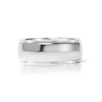 Highly Polished Rounded Center with Edge Stainless Steel Blank Ring