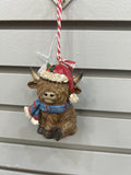 HOLIDAY HIGHLAND COW ORNAMENT 3 ASSORTED