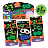 Halloween Glow In The Dark Mask & Glowstick - 6/Pack