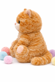 Furry Cat Stuffed Animal 25cm Orange Tabby Kitty