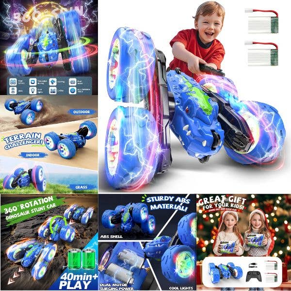 The DINO Stunt RC Car - 360 Rotations, Flips, Stunts, LED
