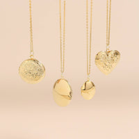 18K Gold PVD Stainless Steel Round Floral Textured Locket