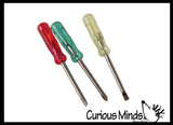 1 Mini Screwdriver Set - Functional Tool Keychain - Fun Part