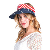 American Flag Printed Straw Visor