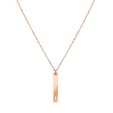 Stainless Steel Vertical Cross Cutout Bar Necklace