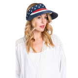 American Flag Printed Straw Visor