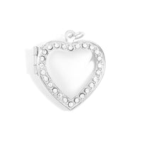 18K Gold PVD Stainless Steel Heart Locket with Stones