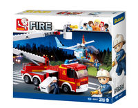 Fire Truck with Cherry Picker Arm and Helicopter (394 Pcs)