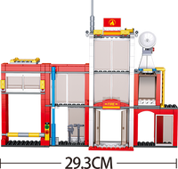 Large Fire Station Building Brick Kit (612 Pcs)