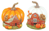 BARN HARVEST SCENE PUMPKIN 2 ASSORTED