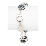 Abalone Round Link Station Toggle Bracelet