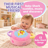 Baby Shark Plush Drum Pink - Soft Musical Baby Toy