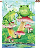 Frogs in the woods house flag