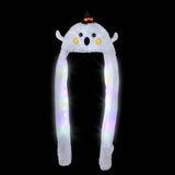 LIGHT-UP GHOST PLUSH HOODIE SCARF HAT 35"