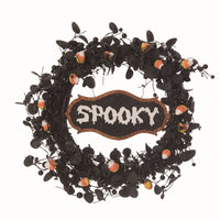 Floral Candy Corn Spooky Wreath