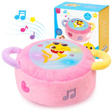 Baby Shark Plush Drum Pink - Soft Musical Baby Toy