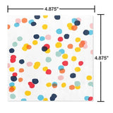 20-Count Beverage Napkins, Scattered Colorful Dots