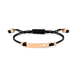 Engravable Cutout Heart Friendship Curved Bar Bracelet