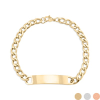 Stainless Steel Blank ID Curved Bar Bracelet