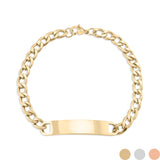 Stainless Steel Blank ID Curved Bar Bracelet