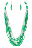 Mix Beads Layered Statement Necklace Set